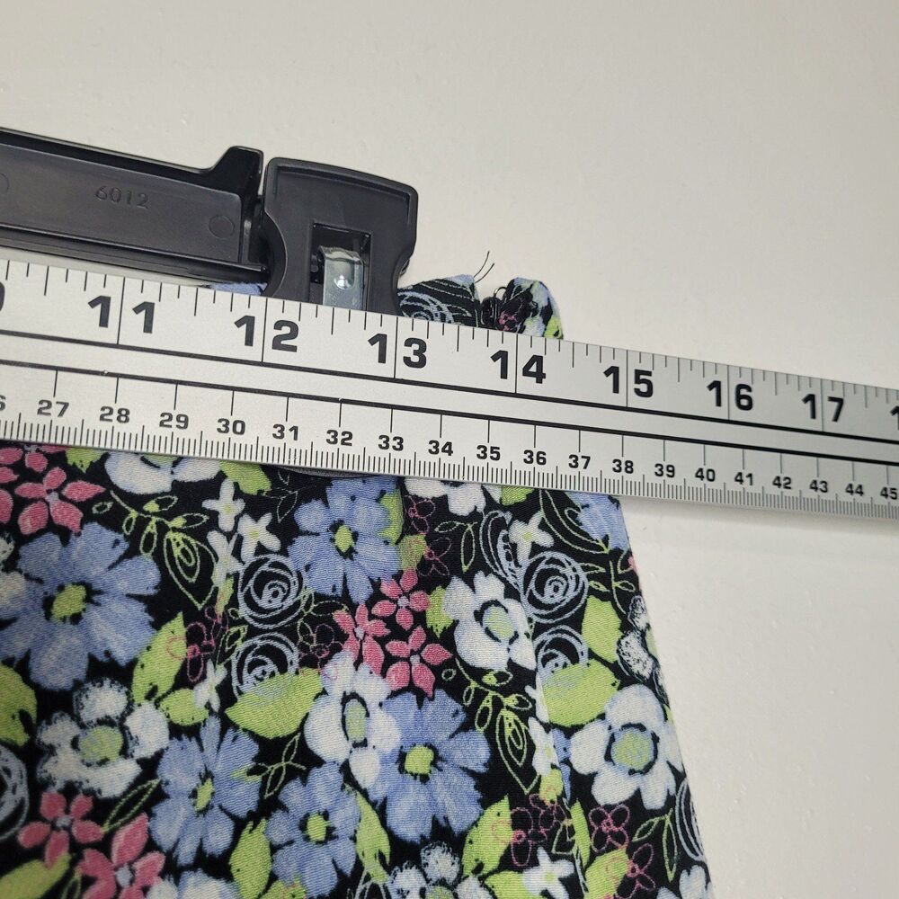 Vintage y2k bright ditsy floral trumpet style midi hippie cute skirt size 6 - Picture 5 of 6